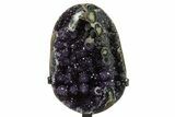 Sparkling Amethyst Geode With Metal Stand - Uruguay #342500-1